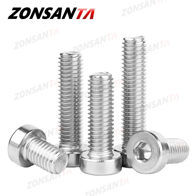 M2 M2.5 M3 M4 M5 M6 M8 M10 304 Stainless Steel Hex Hexagon Socket Thin Low Short Profile Head Allen Cap Bolt Screw DIN7984