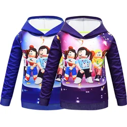 Roblox Hoodie Boy Girl Pullover Hooded Anime Cartoon Child Jacket Long Sleeves Pajamas Game Graffiti Clothes Birthday Gift