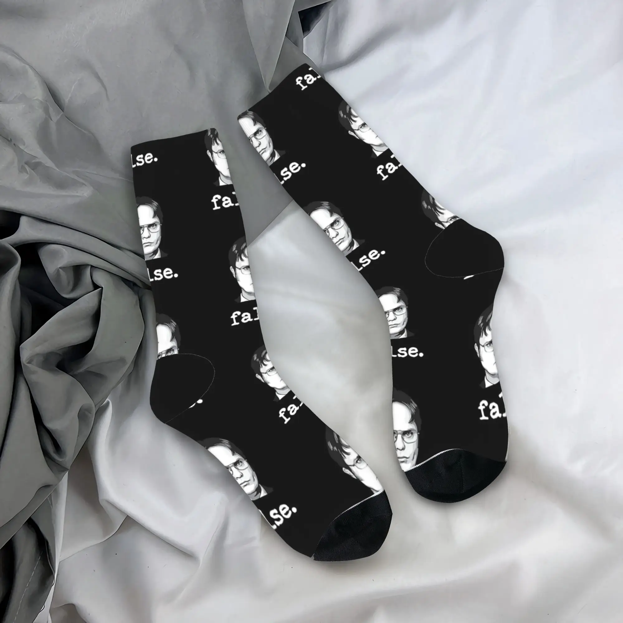 

Dwight Schrute False Socks, повседневные чулки, весенние нескользящие мужские носки унисекс, средние мягкие дизайнерские носки для скейтборда