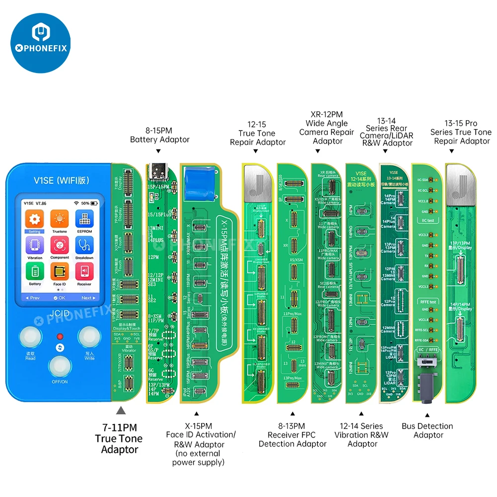 جهاز عرض نقطة JC V1S V1SE لهاتف Iphone ذو بصمة الإصبع ملون أصلي حساس للضوء جهاز برمجة لبصمة الإصبع