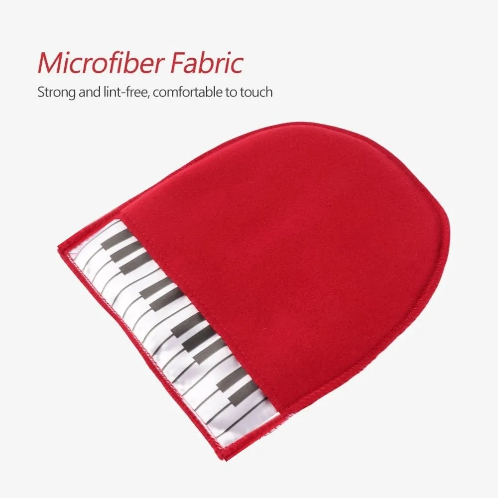 Red Piano Cleaning Glove​ ​Soft Texture ​Reusable ​Piano Maintenance Accessory​ ​Dusting & Polishing Function