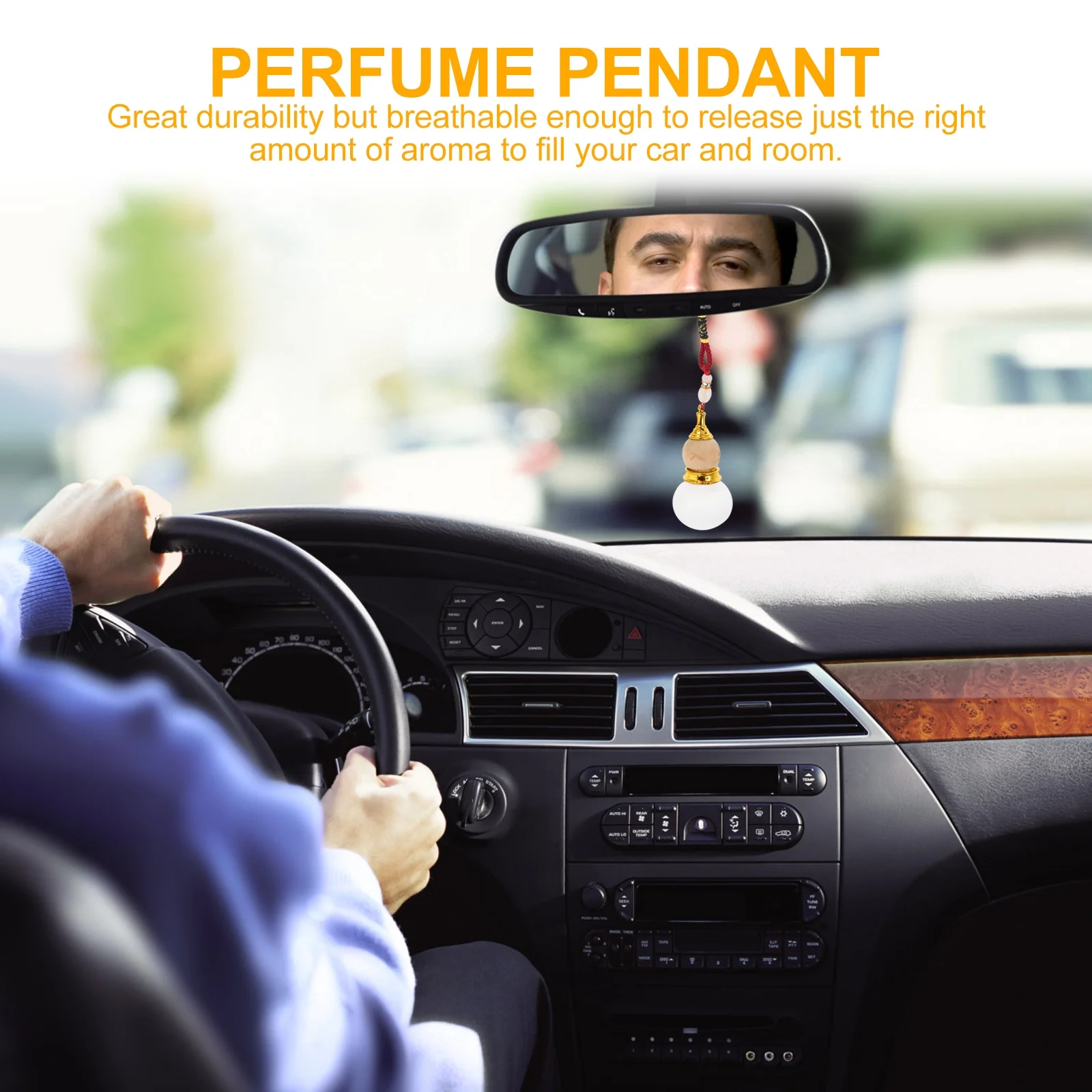 

6pcs Car Perfume Pendant Empty Bottle For Aromatherapy Hanging Glass Car Interior Decor Freshener Travel Room Ornament