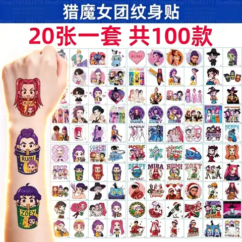 2026 NEW 20/25/40pcs/set Cartoon Rumi Kang Temporary Tattoo Sticker Rumi Tattoo Sticker Demonizing For Party Gifts