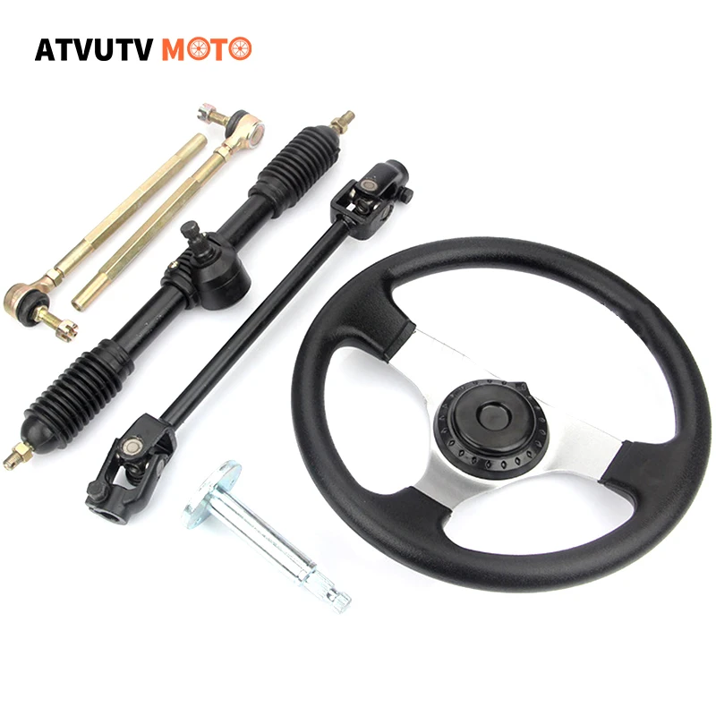 

Steering Gear Rack Pinion U Joint With Steering Wheel Kit For DIY GO Kart 50-110CC