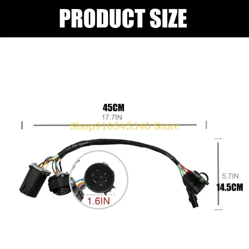 U2JA Braided Sleeve Trailer Wiring Adapter 7 Way to 4 Way Truck Rear Lamp Harness with Round End Pair, 12V Reference, and Tail