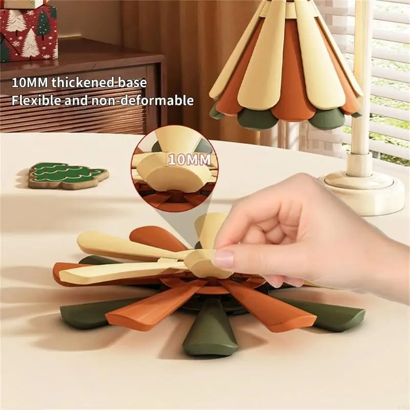 

Easy Cleaning Silicone Trivet Placemat Dish Safe Heatproof Kitchen Mats for Tables Countertops Home Use 87HA