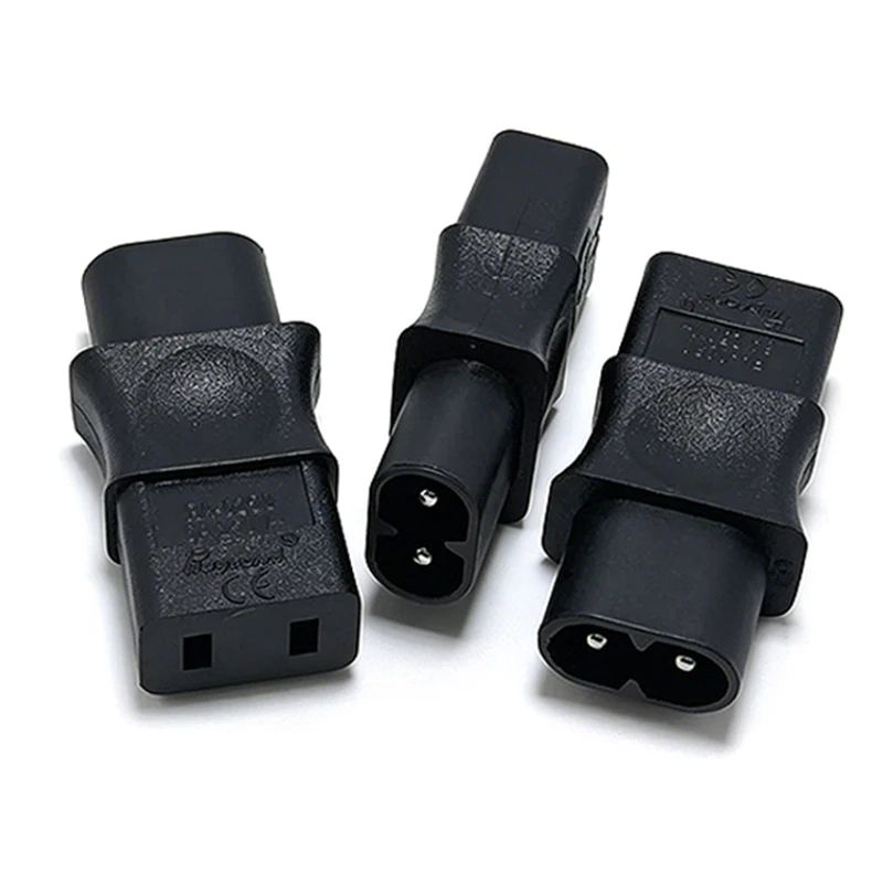 3PCS IEC320 C8 Male to C9 2Pin Female Power Converter Plug 6A 250V AC Power Adapter Connector