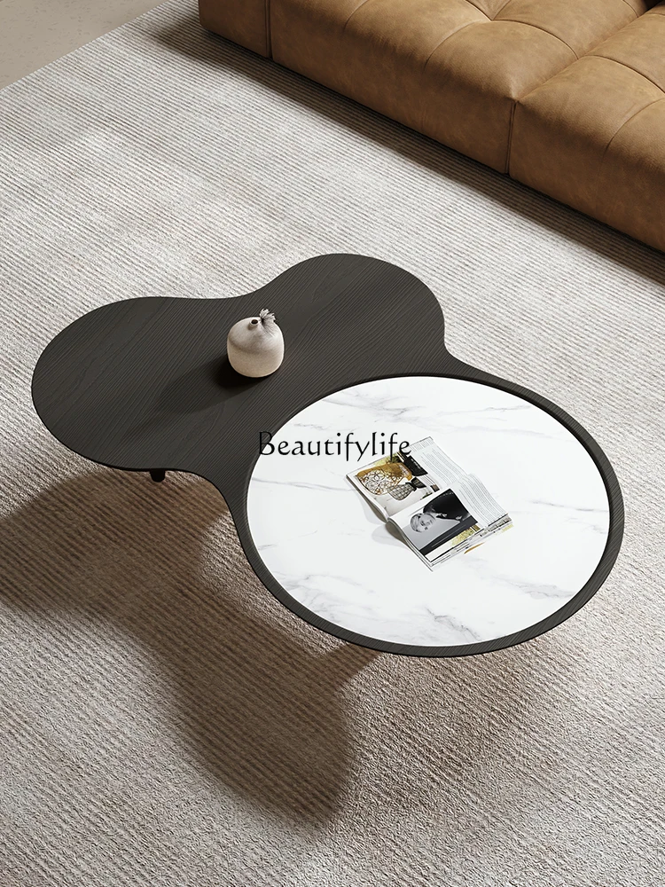 

Italian Style Cloud Coffee Table Modern Minimalist Creative Irregular Round Rock Slab Tea Table
