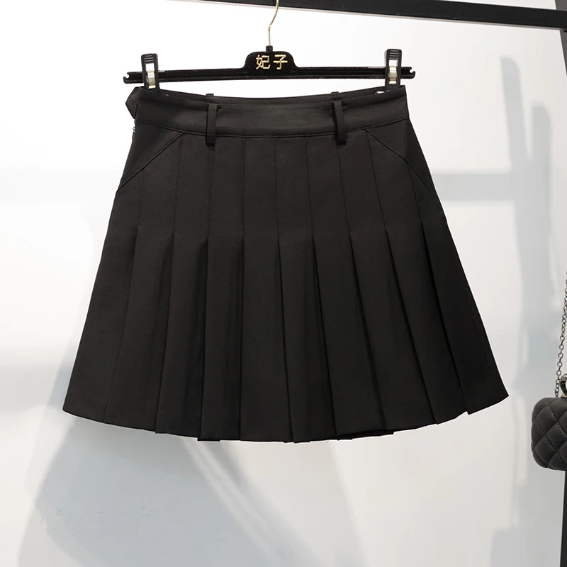 Concubine Pleated Skirt Women's A-line Half length Skirt Autumn 2021 New High Waist Slim Black Grey Short Skirt Suit Skirt