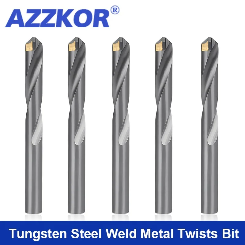 AZZKOR Cemented Carbide Tungsten Steel Bit Welding Stainless Steel Tile Spring Steel Angle Cast Iron Special Metal Twists Bit