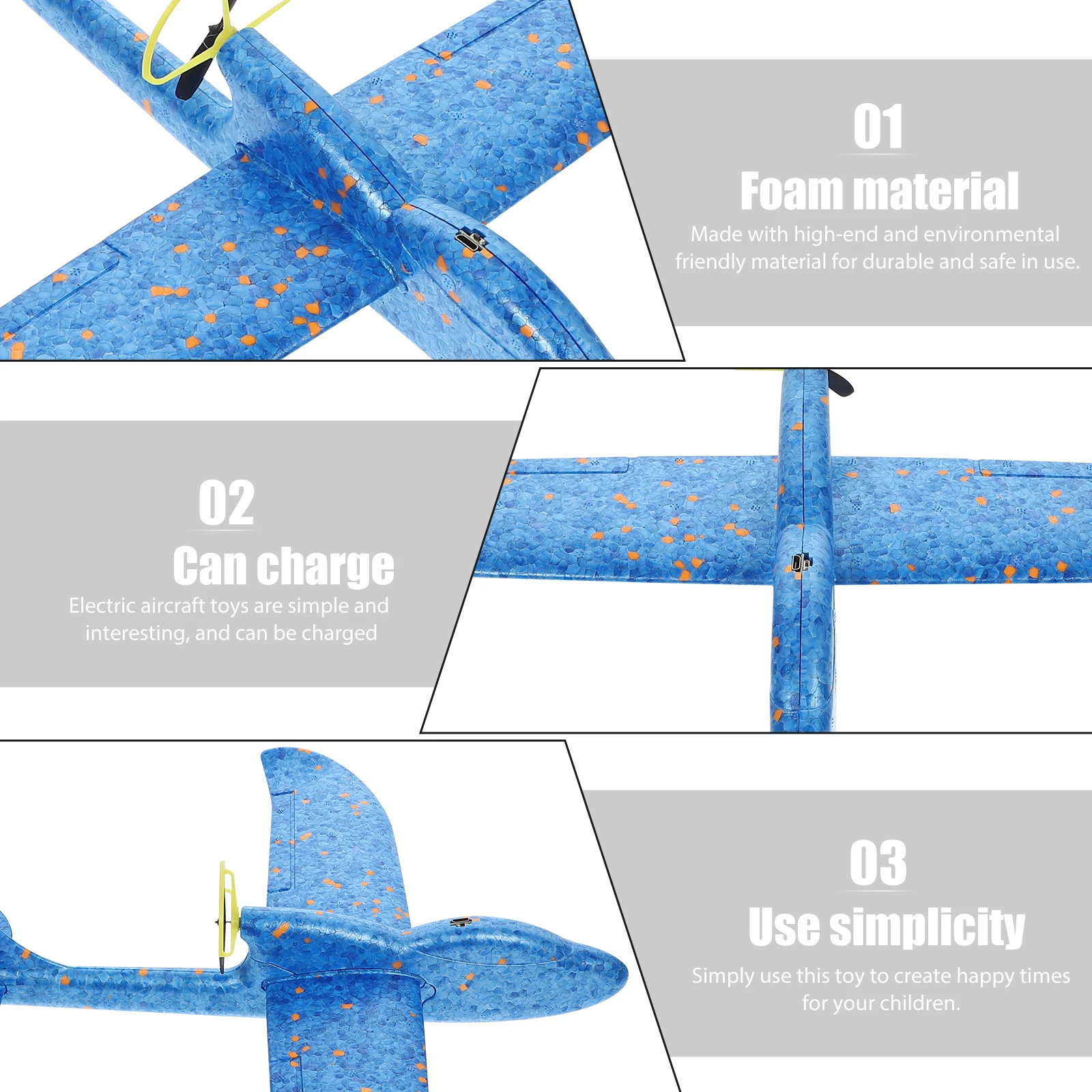 

Hand Tossed Gyroplane Electric Airplane Toys Glider Aircraft Foam Airplanes for Kids Toddler Children