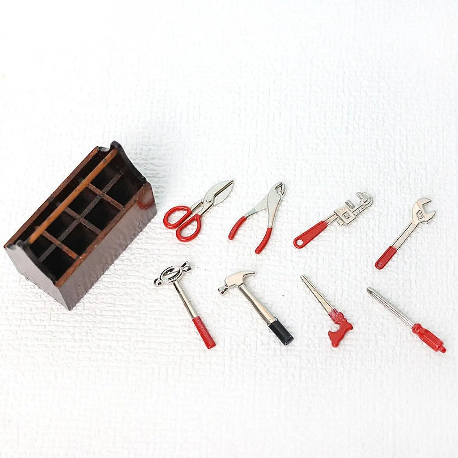 1/12 Puppenhaus Reparatur Werkzeuge Box Puppenhaus Zubehör Simulierte Pretend Spielzeug