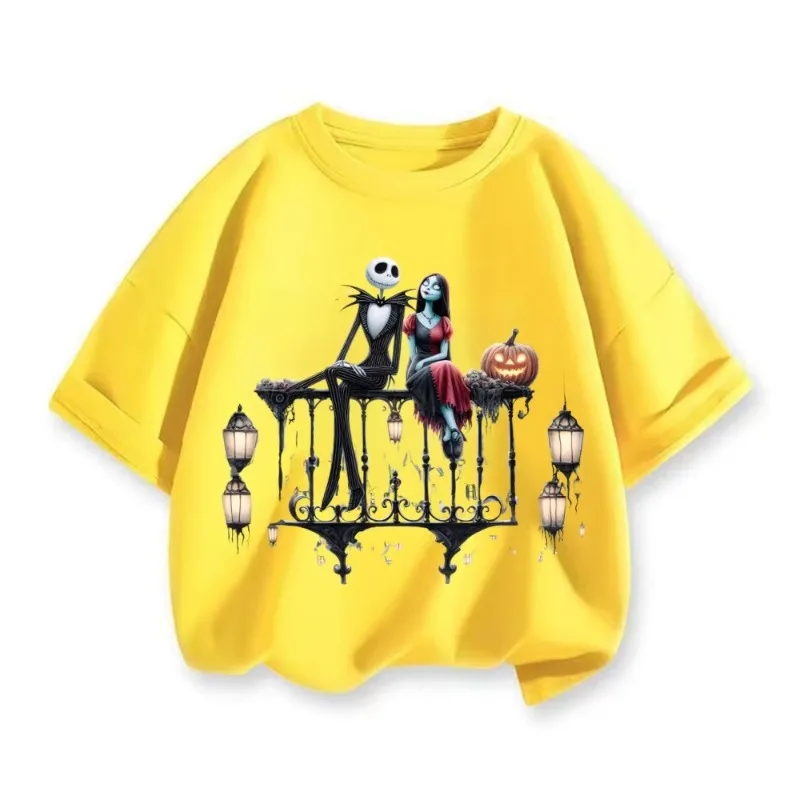 حار بيع الكابوس قبل عيد الميلاد جاك Skellington طباعة الاطفال تي شيرت الصيف الأطفال بلايز الفتيات ملابس طفل الفتيان التي شيرت