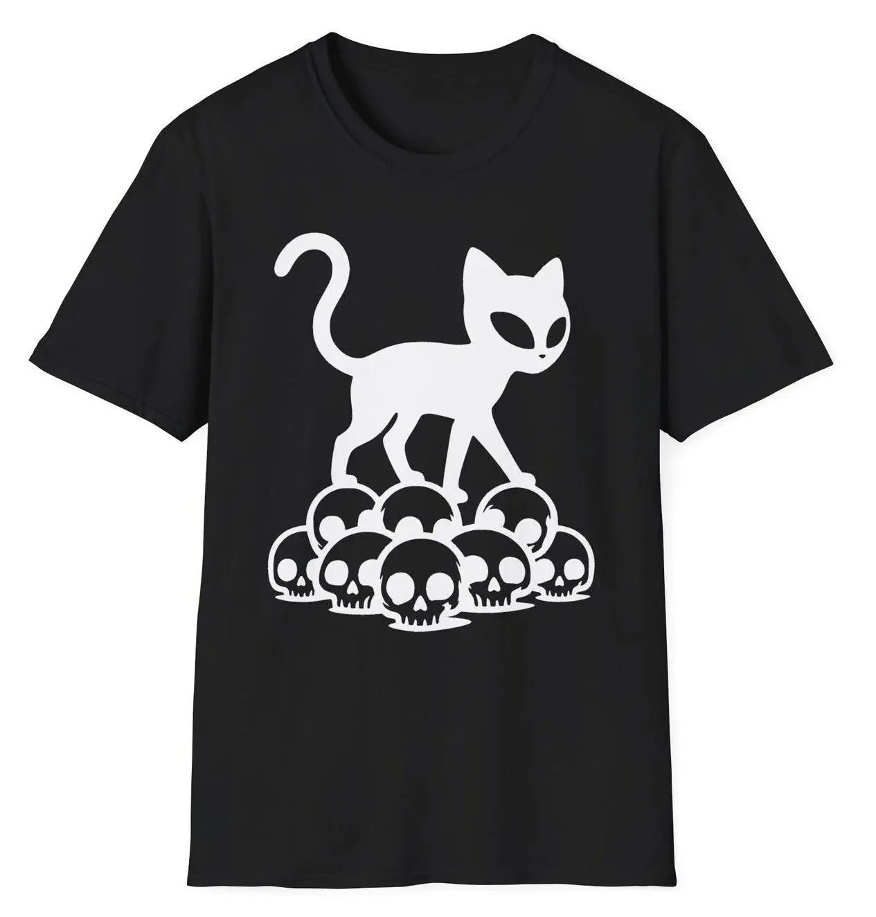 

ALIEN CAT ON SKULLS | Unisex T-Shirt |Goth Apparel Punk/Alternative/Grunge Shirt