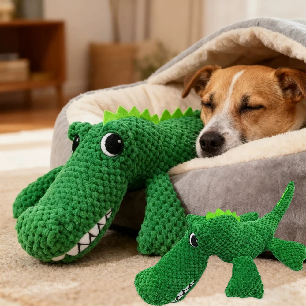 1-teiliges Plüsch-Hundespielzeug, interaktives quietschendes Hundespielzeug mit langlebigen und kaubeständigen Dinosaurier-Designs für kleine, mittelgroße und große Hunde