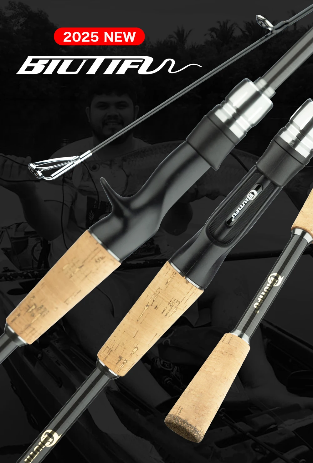 BIUTIFU Traveller Spinning Casting Carbon Angelruten Baitcasting Gewicht 5-35g M Schnelle Ultraleichte Köder Forelle Mini Waren für Pole – Detail 1