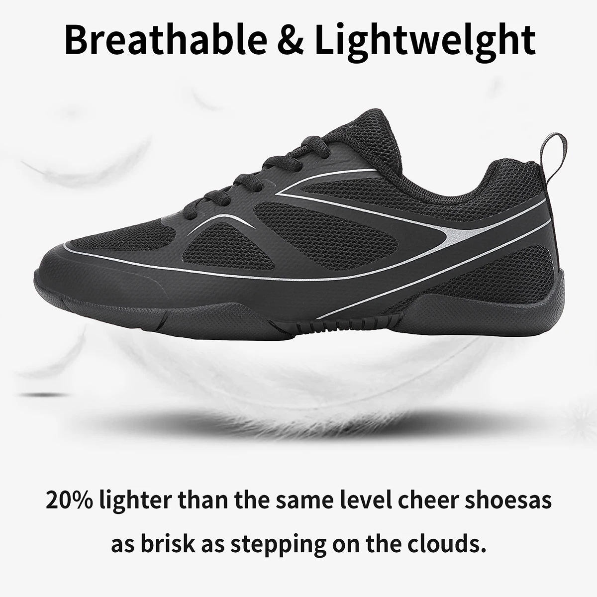 White Cheerleading Shoes For Women Girls Lightweight Dance Shoes Breathable Aerobics Sports Sneakers 2522