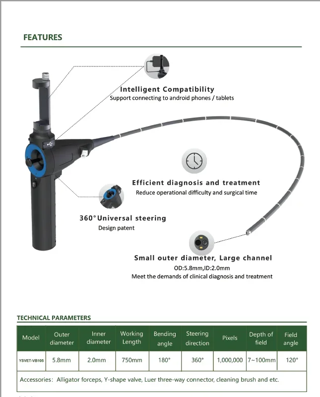 YSVET-VB105 ysenmed tier geräte tier endoskop