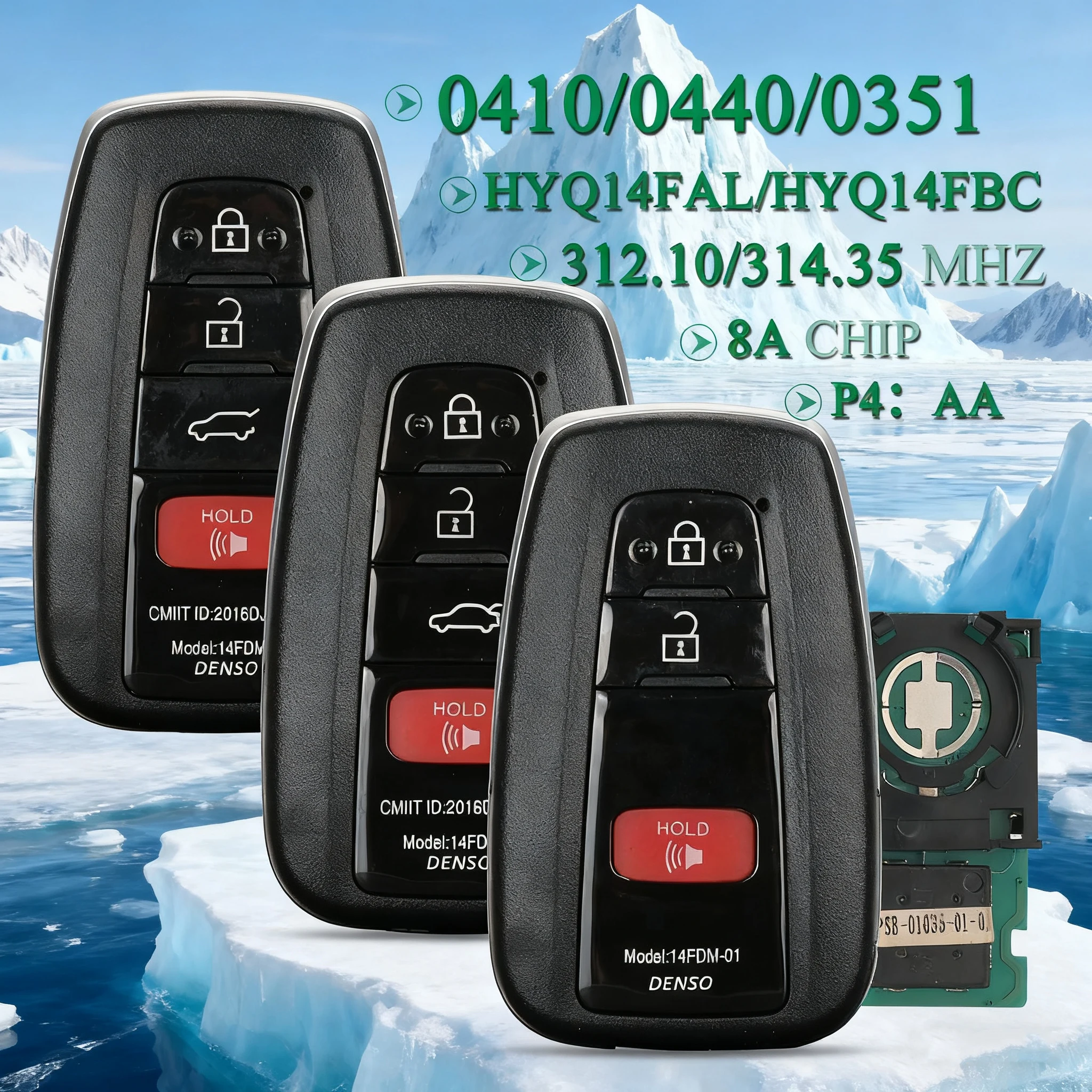 

JYQ Dual 312/314 МГц 8A чип 0410 0440 0351 Умный автомобильный дистанционный брелок для Toyota CAMRY Avalon Prius RAV4 Hybrid Highlander 4Runner