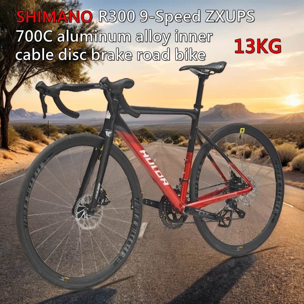 

700C curved handlebar road bicycle aluminum alloy lightweight Road Racing bicicleta 18 speed gravel bike dual disc brake racing