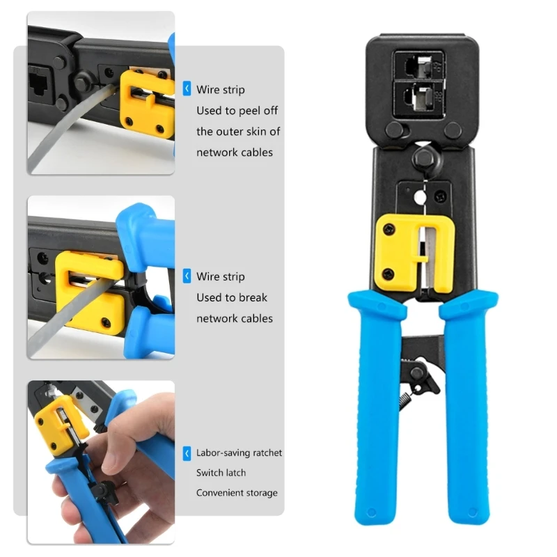 2024 ใหม่ RJ45 CRIMP ชุดเครื่องมือ CAT5 CAT5e CAT6 Ethernet Crimper Modular Data CABLE CUTTER สำหรับ RJ45 ตัวเชื่อมต่อ