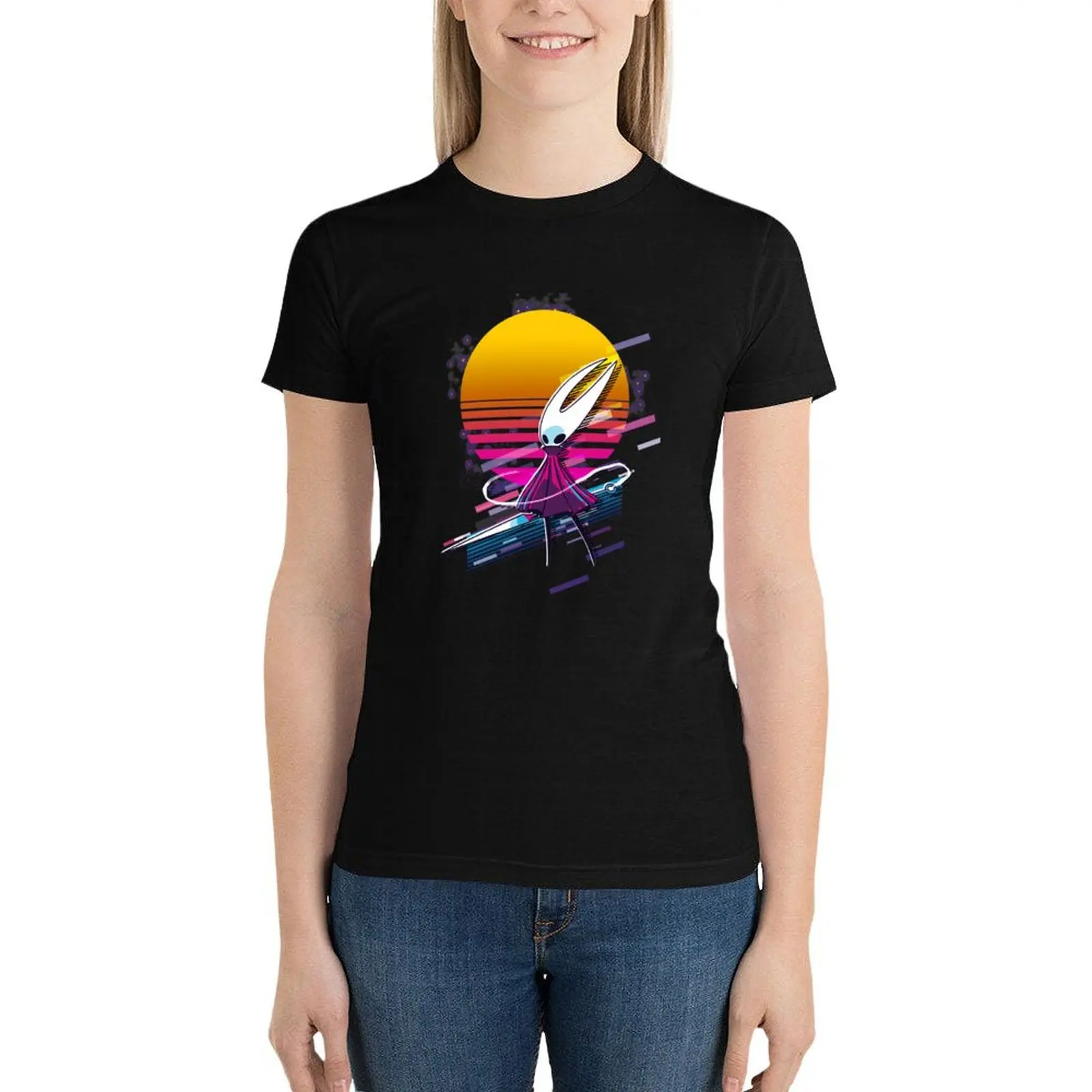 Hornet-T-shirt Silksong Hollow Knight pour femme, vêtements rétro des années 80, haut d'été mignon, séchage rapide