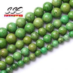 Natuurlijke Afrikaanse Groene Jaspers Kralen Ronde Losse Kralen Diy Armbanden Kettingen Voor Sieraden Maken 4 6 8 10 12mm 15