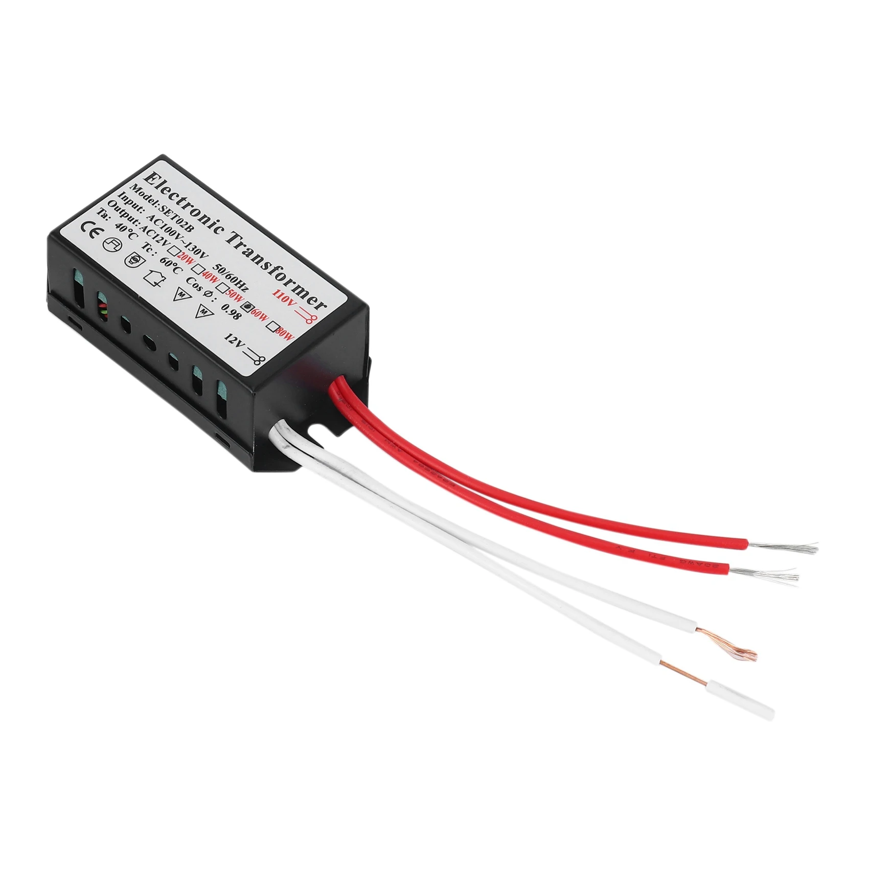 AA49 3X 110V إلى 12V 60W الهالوجين ضوء محول التيار الكهربائي محول إلكتروني أسود