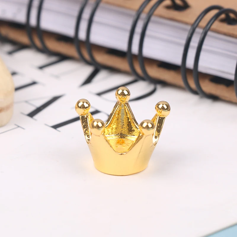 5pcs Dollhouse Miniature Mini Metal Crown Princess Headwear Model Dolls Accessories Kids Pretend Toys