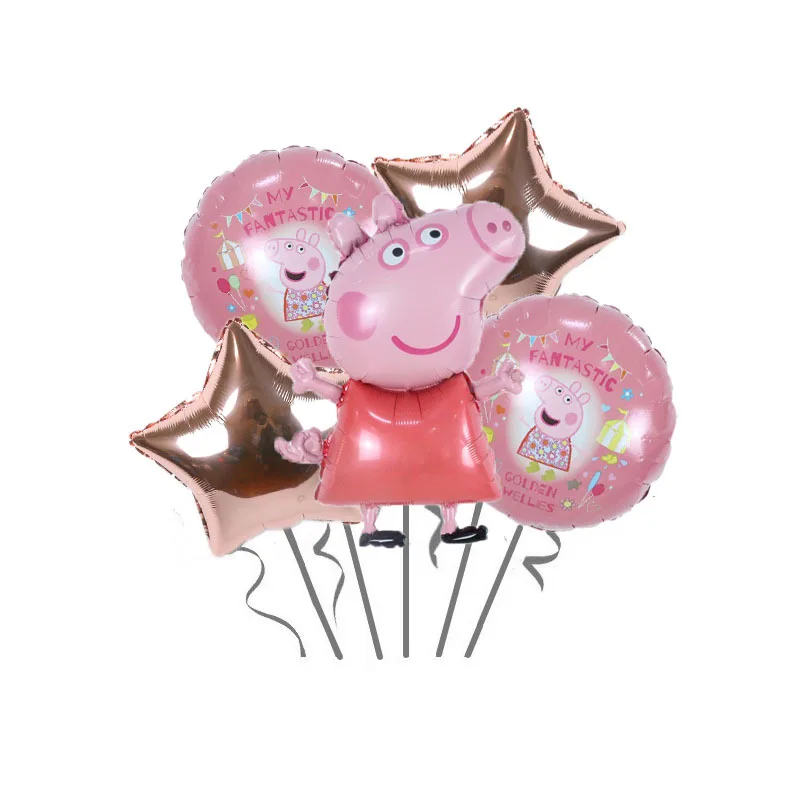 Children\'s Page Cartoon Aluminum Film Birthday Party Decoration Piggy George Balloon Party Background Decoration Supplies