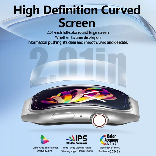 Imagen 2 del producto LAXASFIT nuevo reloj inteligente delgado para hombres pantalla curva AMOLED de 2,01 pulgadas Bluetooth Talk deportes Fitness seguimiento Smartwatch para mujeres