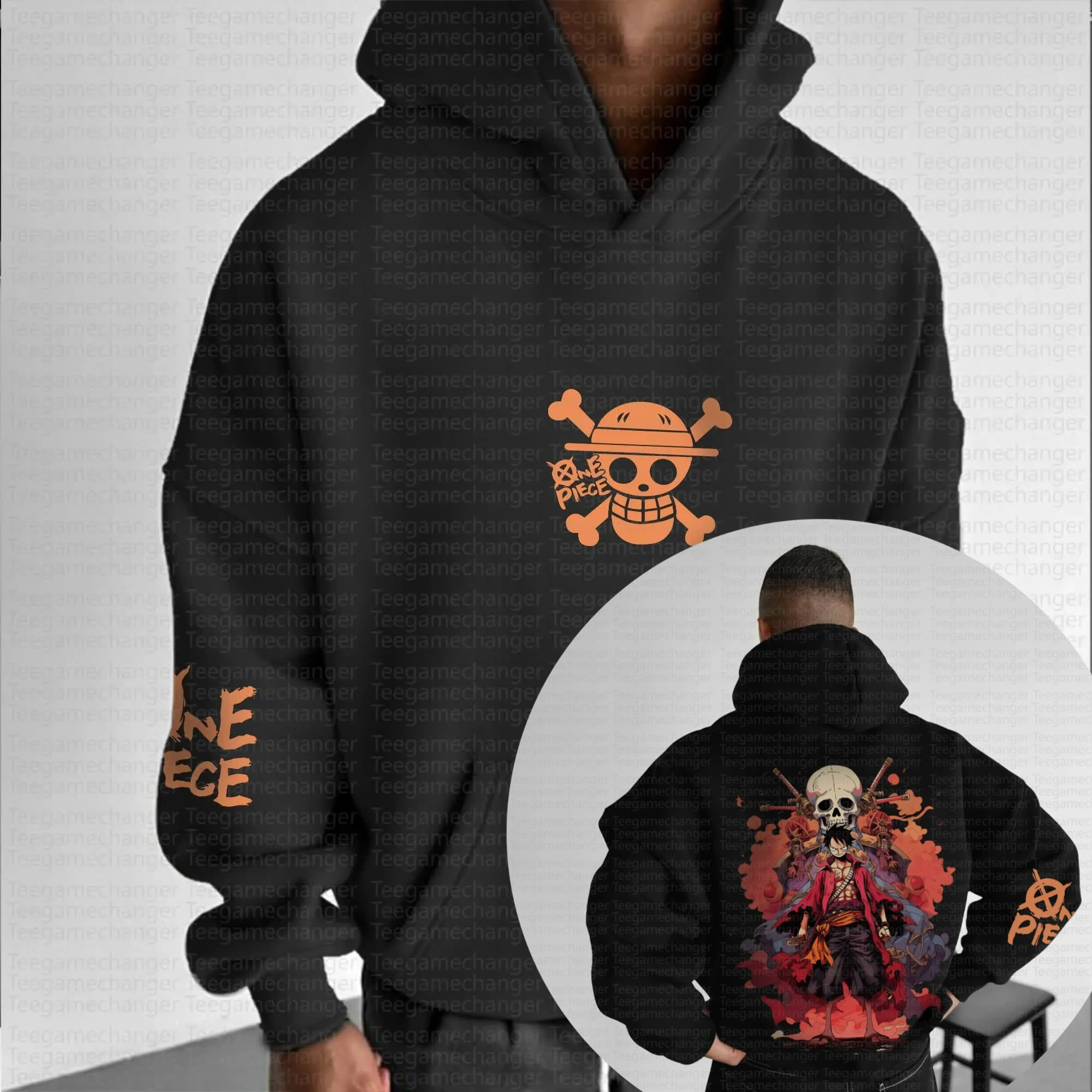 

ONE PIECE Одежда для родителей и детей, осенне-зимняя японская толстовка с капюшоном Hotblooded Animation, классический мужской и женский топ