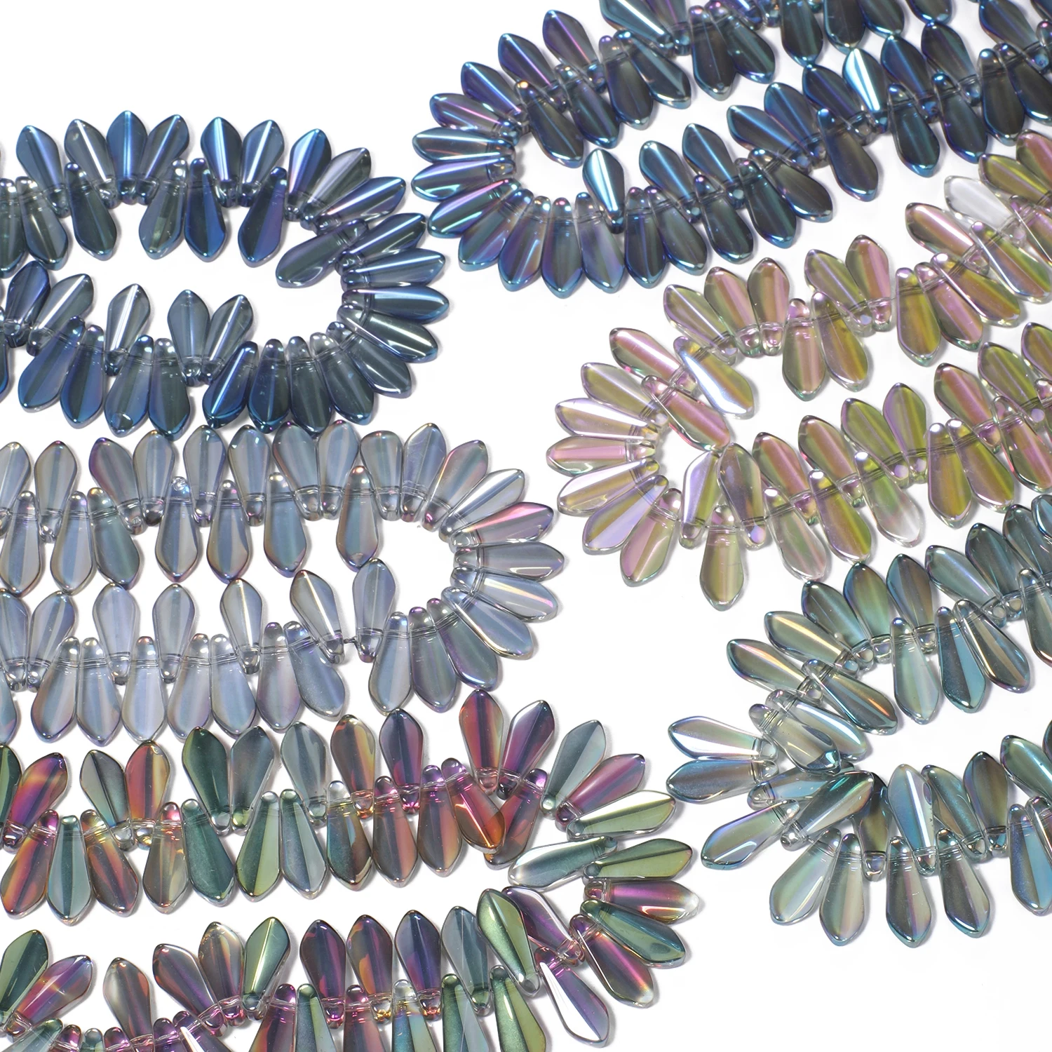 Melon Seed Shape Natural AB Colorful Crystal Quartz Beads 6x16mm Horizontal Hole Glass Beads for DIY Jewelry Pendant Necklace