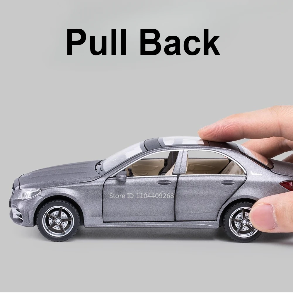 Modèle de voiture l'inventaire en alliage moulé sous pression pour garçons, jouets de simulation, musique, côtes lumineuses, cadeaux arrière, échelle 1:32, C260L, S400L