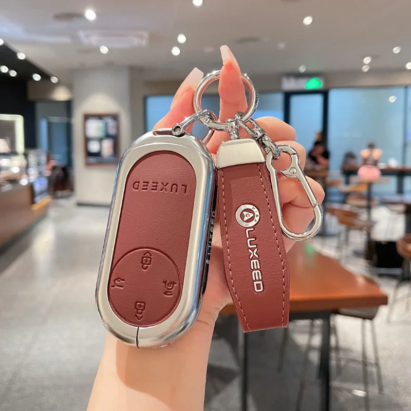 

Premium Zinc Alloy Key Cover Case for Luxeed R7/S7 (2026) - Protective Key Fob Shell Key Bag Chain