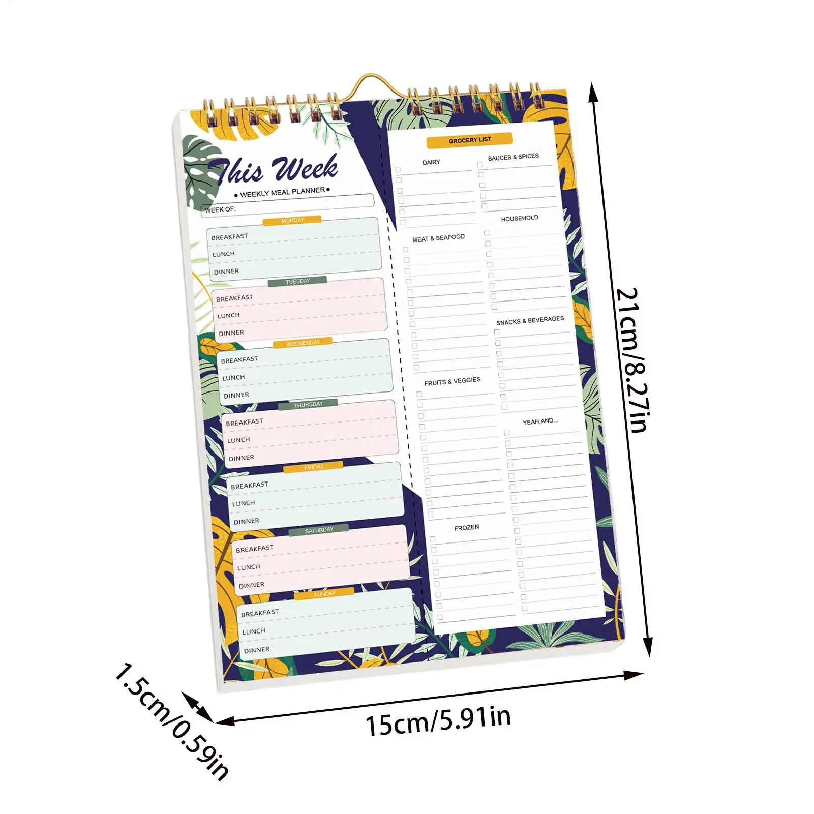 Планировщик еды для холодильника, 52 листа, еженедельный график, органайзер для еды, блокнот для кухни, настенный холодильник, домашний шоппинг, ужин