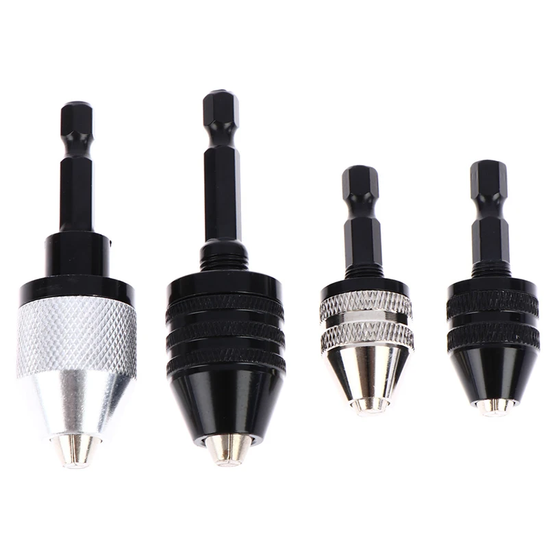 6.35mm Hex Shank Keyless Drill Chuck Electric Screwdriver Drill Chuck Adapter Quick Change Converter Drill Bit Tool Pitch:0.75mm