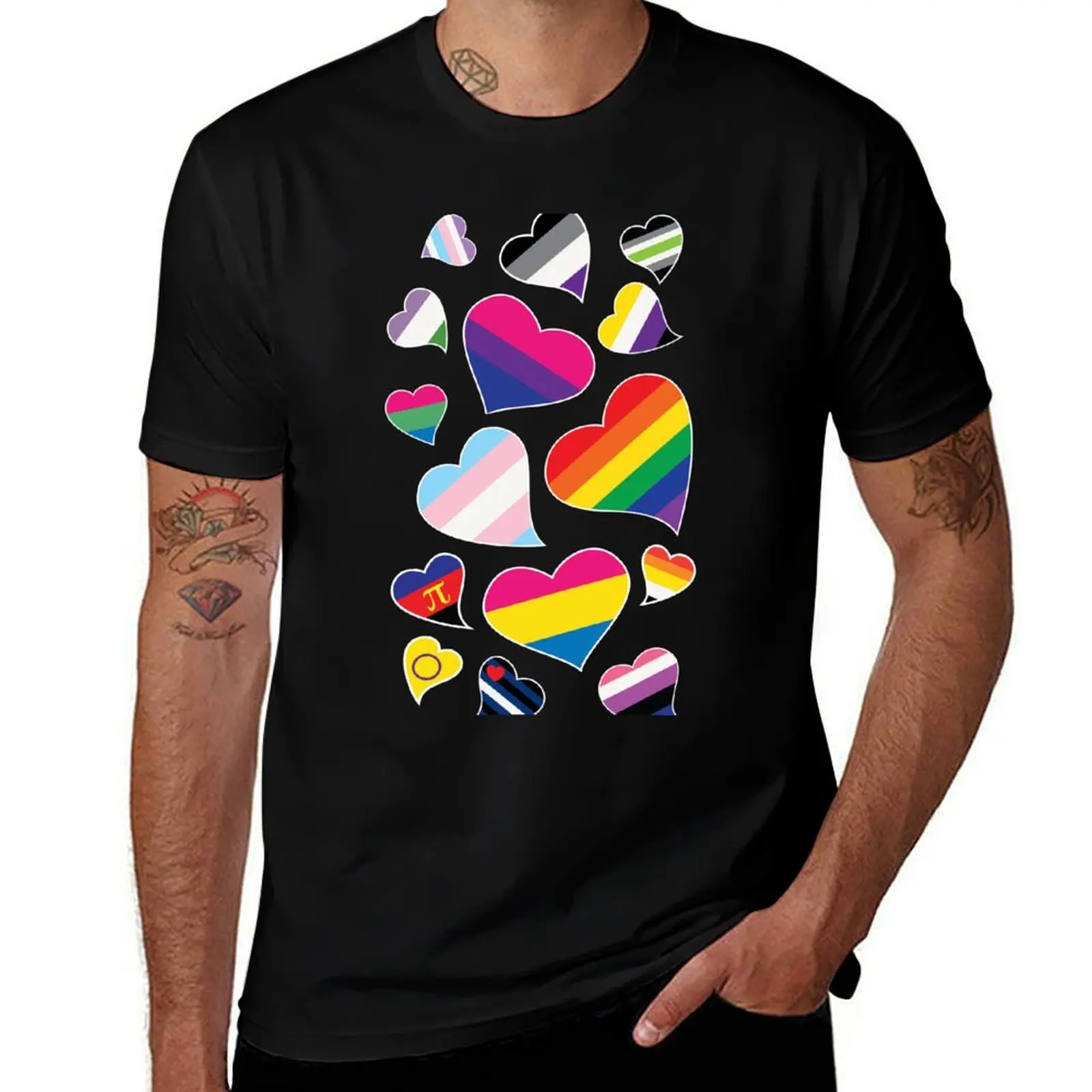 

graphic T-Shirt Flag tshirt Pride 100% t tshirt cotton shirts anime Hearts man LGBT