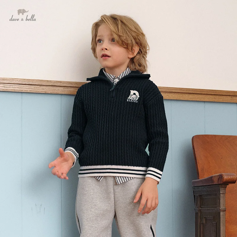 

Dave Bella Boys Sweater Autumn Winter Cotton Wool Top Pullover Children Knitted Sweater Casual Outerwear Kids Clothing DK4243517