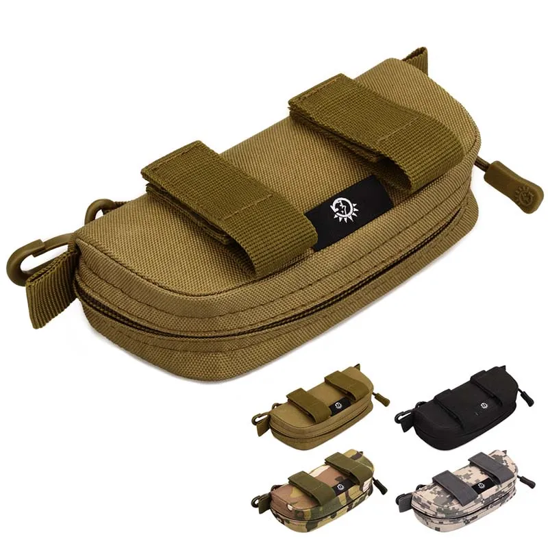 

Portable Outdoor Tactical Glasses Bag Camouflage Men Nylon Waist Belt Sunglasses Pack Eyeglasses Case Outdoor Clutch Bag New