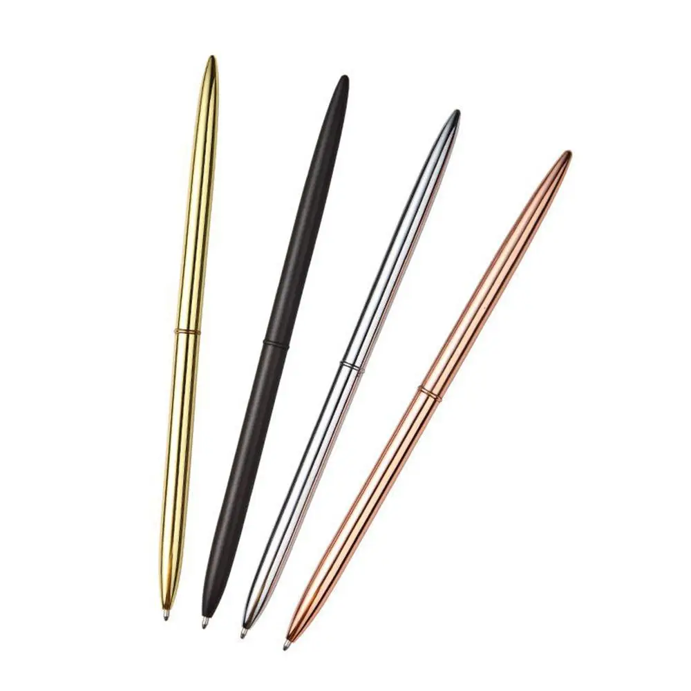 1.0 mm Metal Luxury Gold Sliver Color Ballpoint Pens Black Inks Writing Pen School Office Stationery Supplies High Quality New