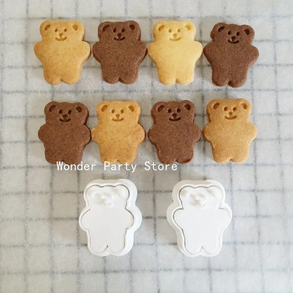 Cute Heart Baby Bear Fondant Cookie Mold DIY Bear Baby Shower Biscuit Mold Birthday Cake Decor Baking Supplies Dessert Gifts