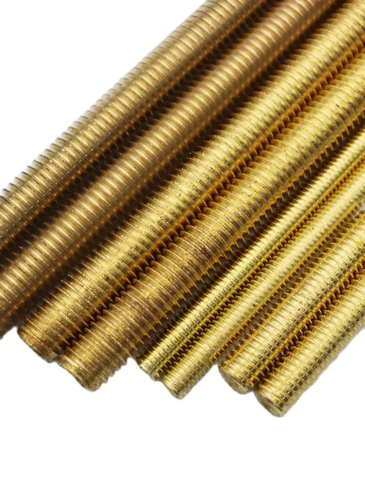 Boulon de tige de goujon de barre en laiton métrique entièrement fileté M2 M2.5 M3 M4 M5 M6 M8 M10 M12 M14 M16 M18 M20