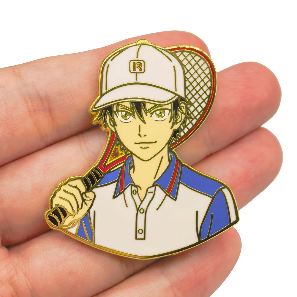 Trendy Sport Youth Metal Badge Stylish Tennis Character Enamel Brooch Multi-use Coat Scarf Hat Decor Pin For Teenagers