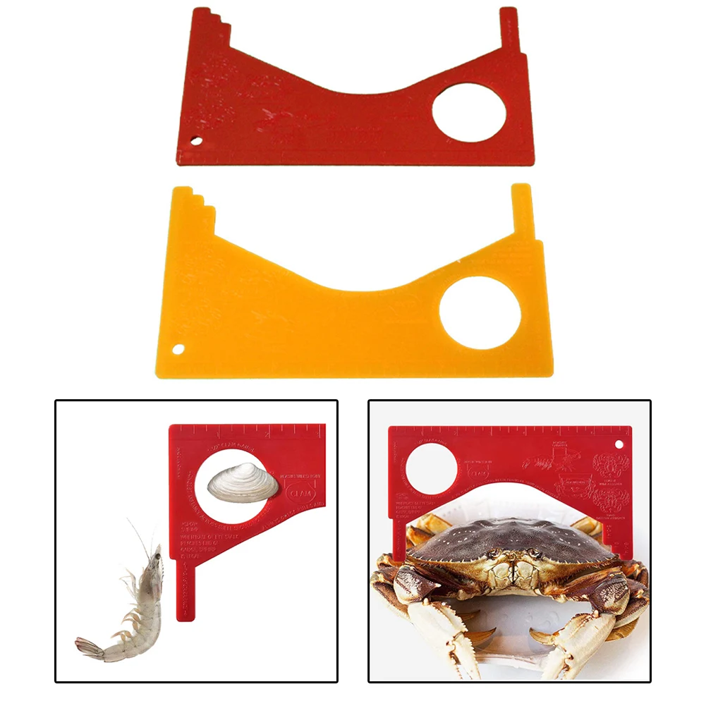 Herramienta de medición de cangrejo, herramienta de medición de almeja, juego de 4 piezas, escamas transparentes de Color rojo brillante, fácil de almacenar, diseño apto para viajes