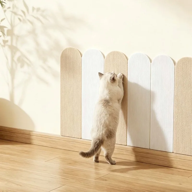 Self Adhesive Cat Scratcher Mat Trimmable Wear Resistant Lint Free Soft Fabric Sofa Wall Furniture Protector Strong Stickers