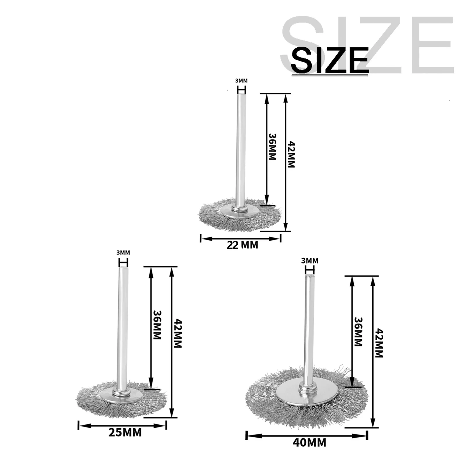 10Pcs 22/25/40mm Mini Steel Wire Brush T Shape Drill Rotary Tool Cleaning Brush Wheel Dremel Accessories for Grinder Rotary Tool