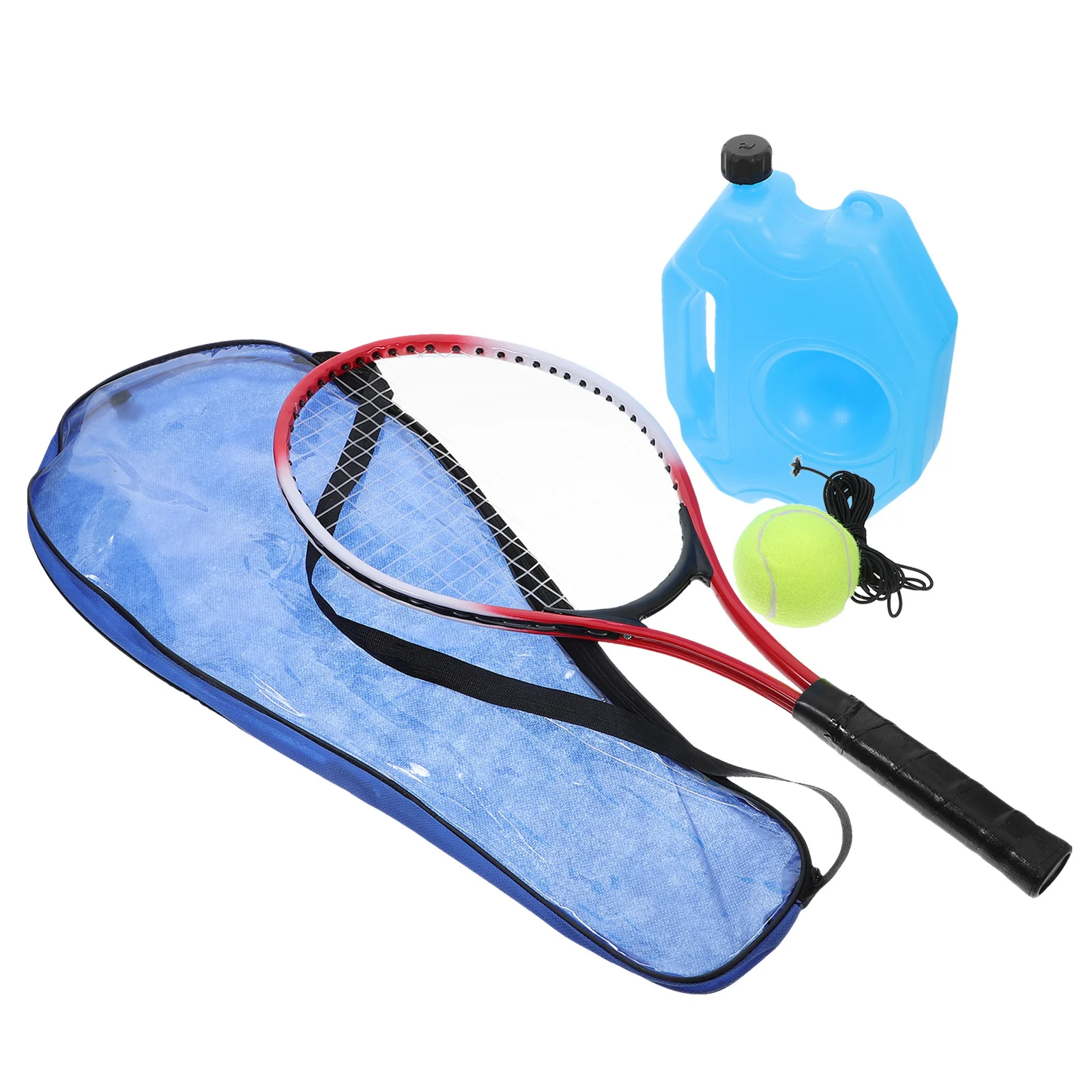 1 مجموعة مدرب التنس انتعاش الكرة سلسلة معدات التدريب الحديد ألياف الكربون دائم ممارسة كيت داخلي في الهواء الطلق ل #4