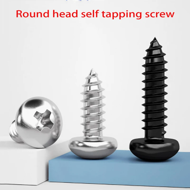 

M4 M5 M6 304 Stainless Steel Cross Phillips Pan Round Head Self Tapping Screw Wood Screws