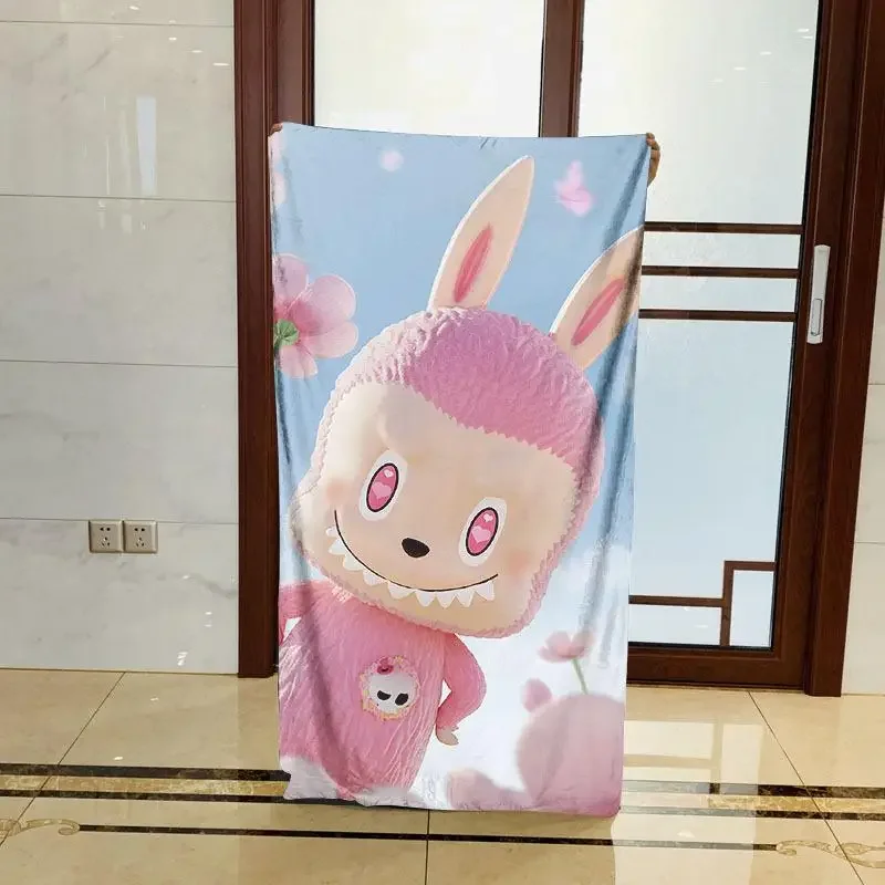 New Labubu Creative Peripheral Cute Cartoon Patterns Anime Printed Swimming Pool Towels Each Towel Children's Birthday Gifts